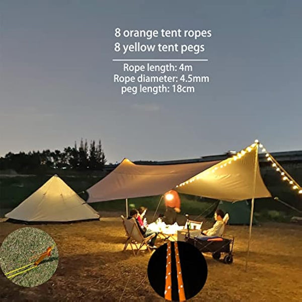 5m X 5m Large Camping Tarps Waterproof Hammock Rain Fly Multipurpose Hexagon Tarpaulin Shelter Tent Groundsheet Outdoor Tarp Awning Canopy (Without Pole)