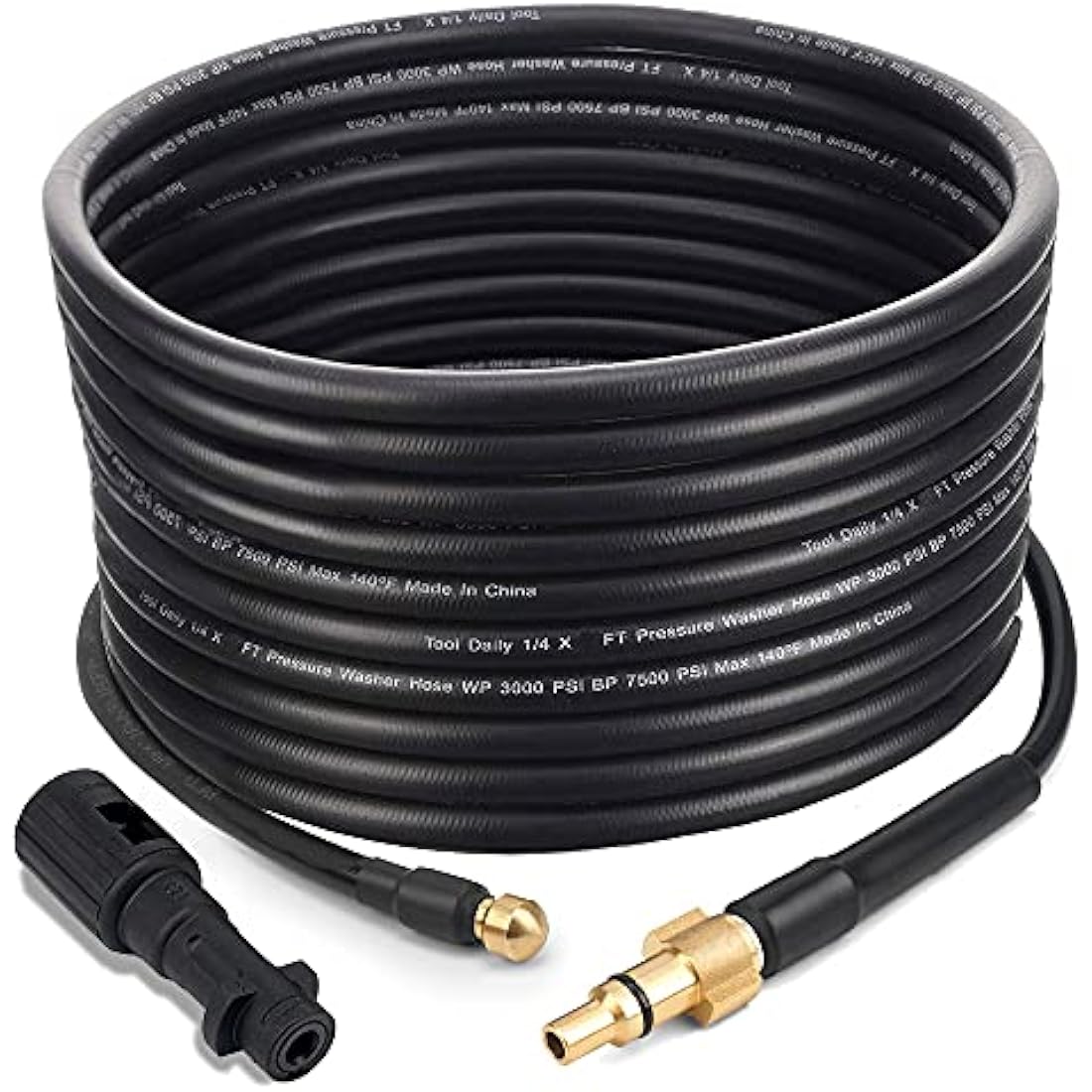 Emoobin Professional High Pressure Drain Pipe 15M/50FT, 2300 PSI / 160 BAR Drain and Pipe Cleaning Hose Kit Compatible for Karcher K-Series (15M)