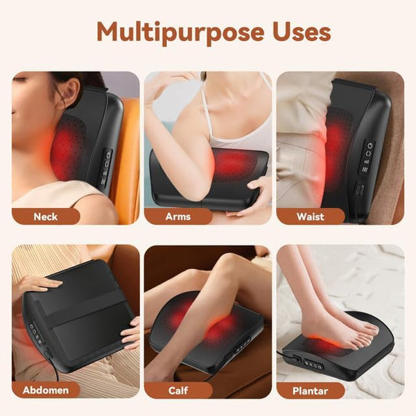 Back Massager, WERTYI Neck and Back Massager with Heat, Deep Tissue 3D Kneading Shiatsu Massage Pillow for Body, Shoulder, Foot and Leg, Christmas Gifts for Women and Men - Remote Control