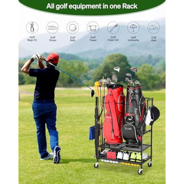 FHXZH Golf Bag Storage & Organizer - Extra Large Rack for Garage, Shed, Basement