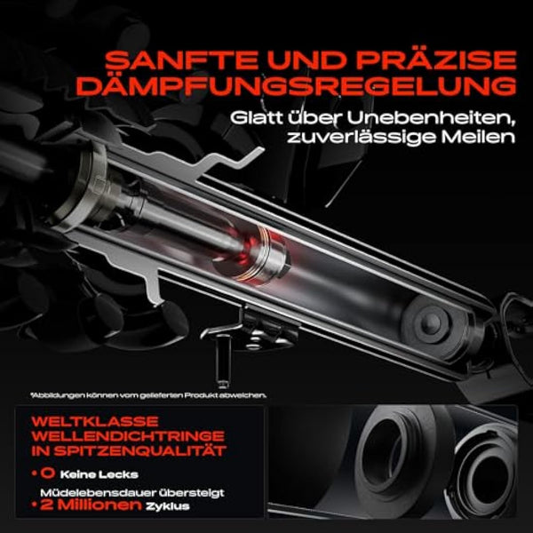 Frankberg 2x Shock absorber Gas pressure Rear axle Compatible with 500 312 Hatchback 2007-2025 500 C 312 Convertible 2007-2025 Replace# 50709082