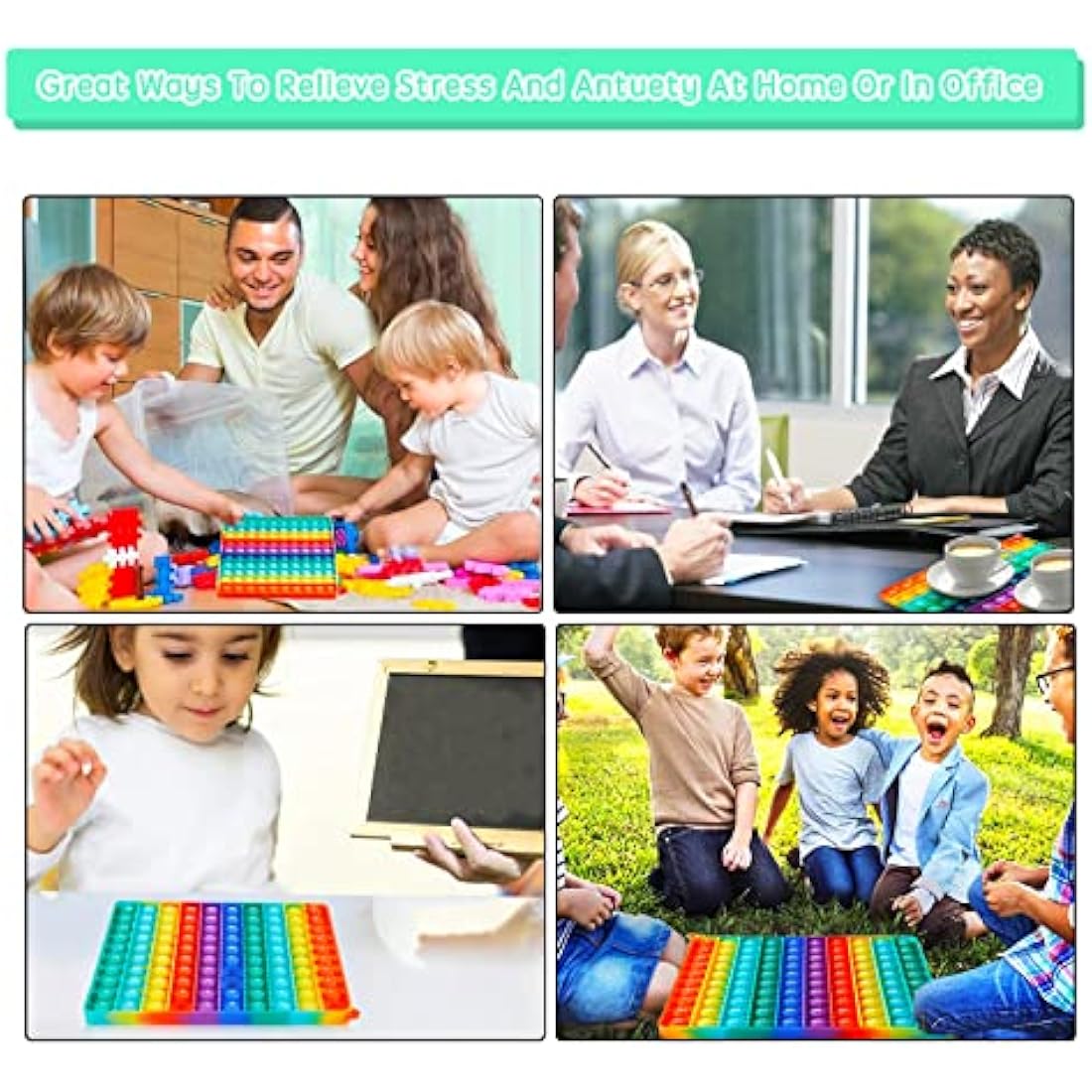 jiuzcare Pop It Fidget Toys Push Bubble Sensory Fidget Toy Learning and Educational Toys for Kids and Adults Autism Special Needs Stress and Anxiety Relief Toys, Number