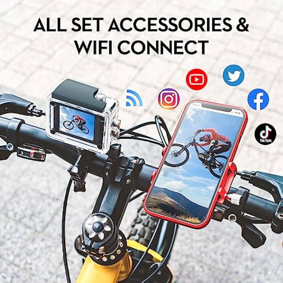 Yolansin 4K30FPS Action Camera with 64GB SD Card, Pre-recording 20MP Underwater Camera, 131FT Waterproof Cameras,2.4G Remote Control 170°Sports Camera, 2 Batteries Helmet Accessories Kit