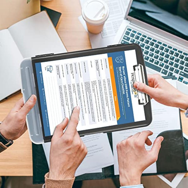 DMFLY Clipboard with Storage, Heavy Duty Clip Boards with Pen Holder, A4 Plastic Clipboards with Compartment, Holds 6+ Pencils and 200+ Sheets, Strong Clipboards with Low Profile Clip, Great for Work