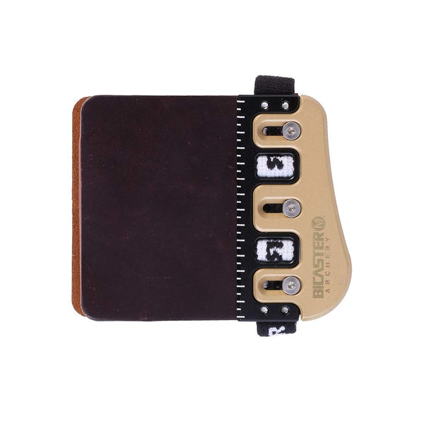 BICASTER Barebow Finger Tabs Cordovan Leather + Brass Finger Guards String Walking Right Hand (Medium)