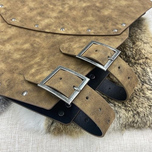 HiiFeuer Medieval Faux Leather Chest Armor, Retro Mercenary Knight Archer Body Armor, Adjustable Chest Armour for LARP Costume& Ren Faire