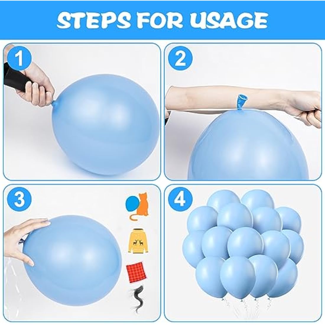 Ainiv 60 PCS Pastel Blue Balloons, 12inch Blue Latex Party Balloons, Macaron Blue Balloons for Blue Theme Party Supplies, Balloons for Birthday Party Wedding Baby Shower Decorations