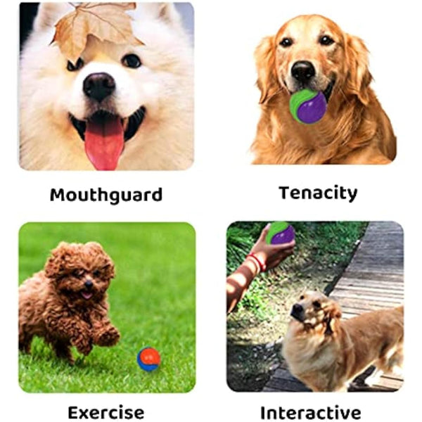 6Pcs Squeaky Dog Ball, Dog Toys Teeth Cleaning Puppy Chew Toys Pet Training Ball Dogs Interactive Dogs Balls