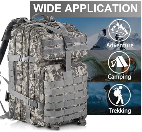 aiGear 45L Military Tactical Backpack | Lightweight Backpack Hiking Daypack | Rucksack with Molle System | for Outdoor Sports Trekking Hiking Travel Camping