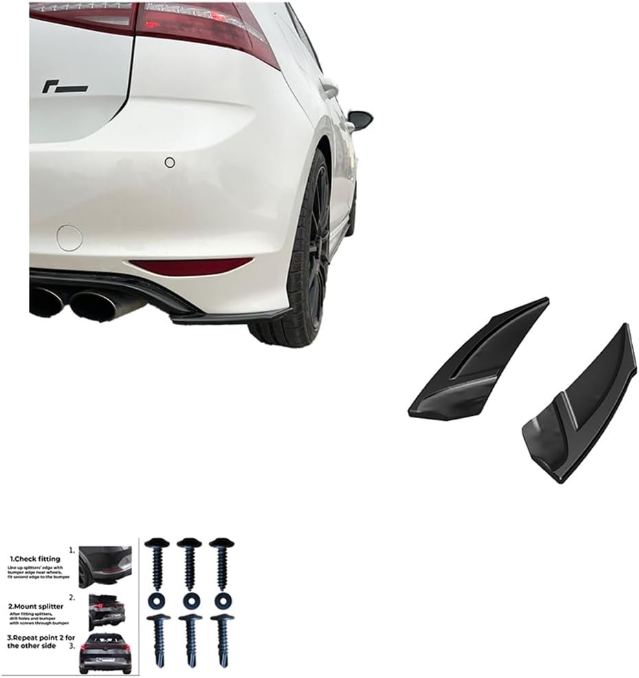 Oneway Rear Side Diffusors compatible with Volkswagen Golf VII HB R 2013-2016 - Gloss black