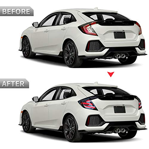Archaic LED Rear Lights Compatible with 10th Honda Civic Type R Hatchback FK7 FK8 2016-2020, with Sequential Turn Signal, Animation DRL, Pair
