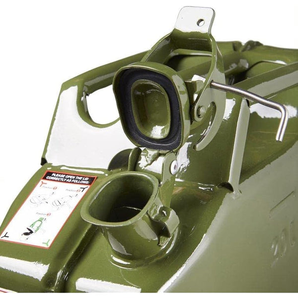 Invopak 20 Litre Metal Jerry Can, UN Approved Can for Petrol, Diesel, Fuel in Green