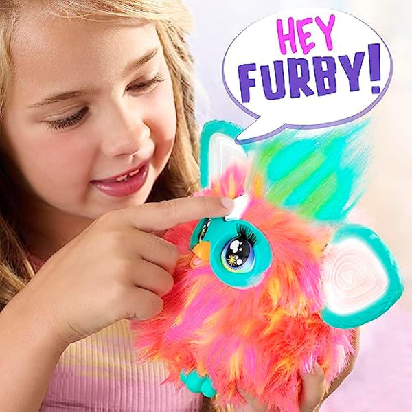 Furby Coral Interactive Plush Toy - English Version, 6 inch