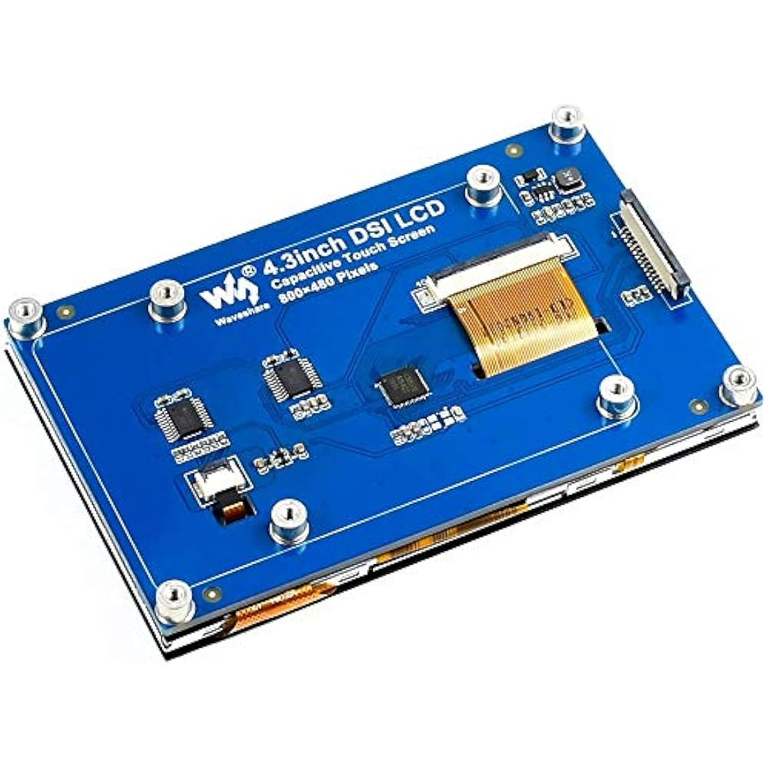 4.3inch DSI LCD Capacitive Touch Screen Display 800×480 Resolution IPS Wide Angle Monitor for Raspberry Pi 4B/3B+/3A+/3B/2B/B+/A+, Supports Ubuntu/Kali / WIN10 IoT