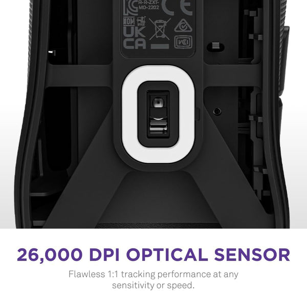 NZXT Lift 2 Ergo | Lightweight Ergonomic Wired Gaming Mouse | Lightweight 61 g Design | 8K Polling Rate | Optical Switches | 26K DPI Optical Sensor | 100% PTFE Feet | Black