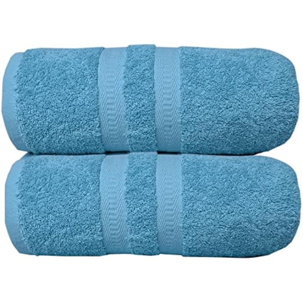 FB 2x Extra Large Super Jumbo Bath Sheets (100 x 200 cm-600 GSM) Luxury 100% Egyptian Combed Cotton Towel Super Soft Premium Hotel Quality Quick Dry Bathroom Towels Set (Aqua)