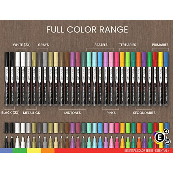 Acrylic Paint Pens Assorted Vibrant Markers for Rock Painting, Canvas, Glass, Mugs, Wood, Fabric, Metal, Ceramics. Non Toxic, Quick Dry, Multi-Surface, Lightfast (EXTRA FINE)