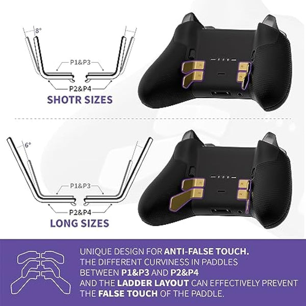 eXtremeRate Swift Paddles for Xbox Elite 1/2 Controller, 6 in 1 Metalic Hero Gold Replacement Interchangeable Back Paddles for Xbox One Elite & Elite Series 2 Controller