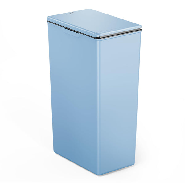 EKO Morandi Kitchen Bin, Touch Recycling Bin, Perfect for Kitchen & Home, Titanium Blue Plastic Bin, 40 Litre