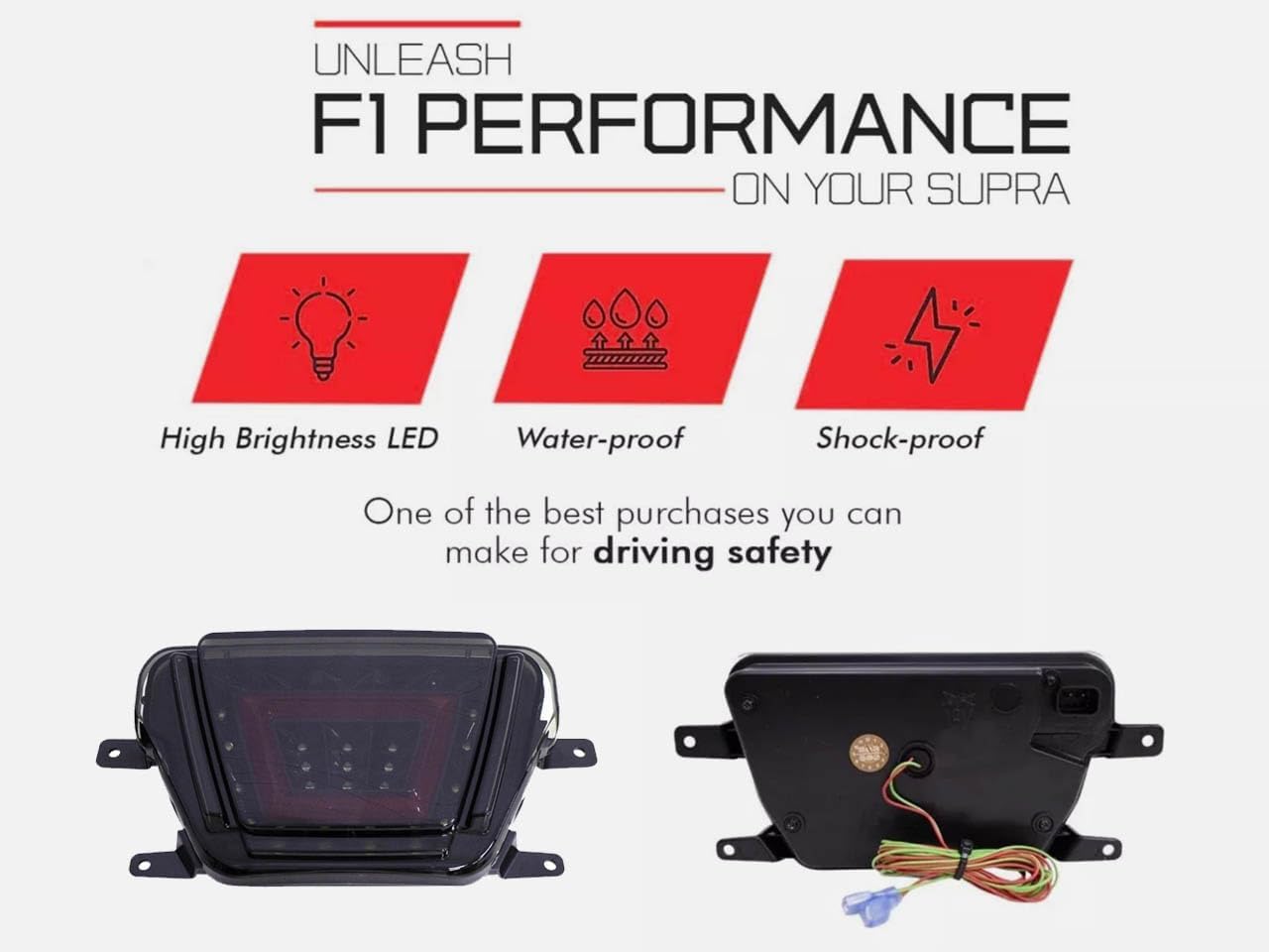 GAZOZ PERFORMANCE F1 4th Brake/Fog Light Bumper Kit for 2020+ Supra - Multifunction LED with Smoked Lens, Easy Installation, Enhanced Safety and Style