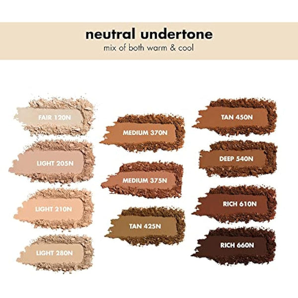 e.l.f. Camo Powder Foundation, Lightweight, Primer-Infused Buildable & Long-Lasting Medium-to-Full Coverage Foundation, Tan 425 N