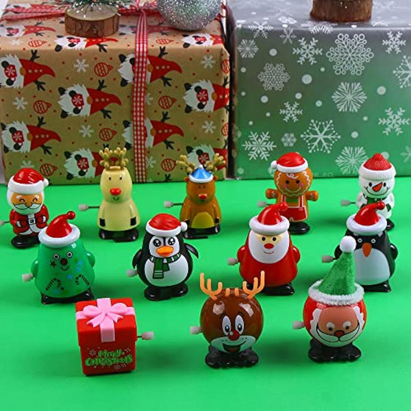 DIYASY 12 Pack Christmas Wind Up Toys - Novelty Spring Clockwork Toys for Kids Stocking Fillers