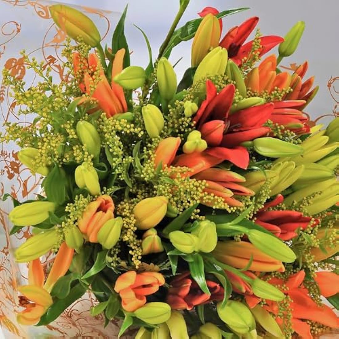 Homeland Florists Asiatic Lily Fresh Flowers Delivery Next Day Prime, Send a Luxury Gift Wrapped Bouquet of Lilies with Personalised Handwritten Card