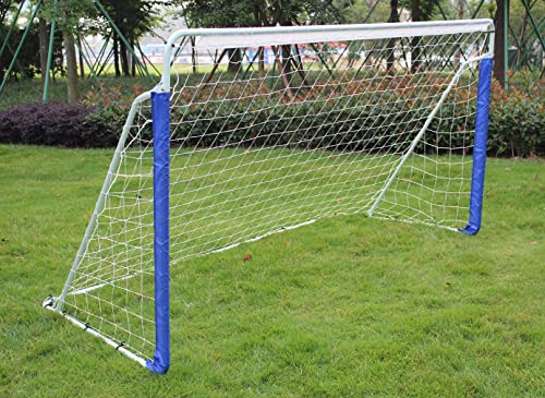 FUNJEPE 8ft Portable Steel Soccer/Football Goal Outdoors Garden Training with Rot-Proof Football Net and Carry Bag