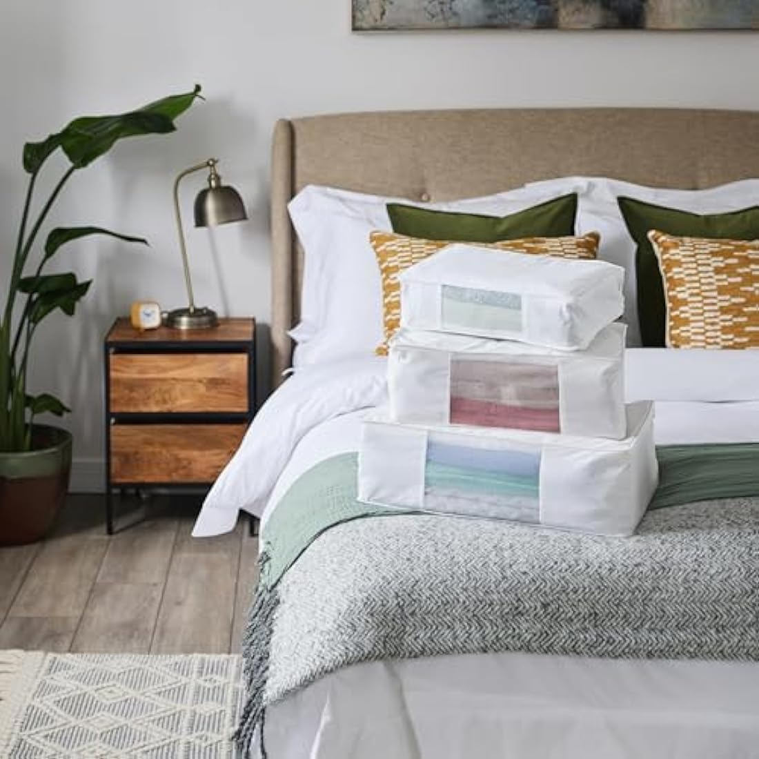 Hayden Hill Luxury Organic Cotton Sweater Storage Bag - Fits 6 Fine Knit Sweaters - 18 Inch - Cashmere Garment Bag - Breathable Clothes Bag for Sweaters and Linen - Certified Carbon Neutral