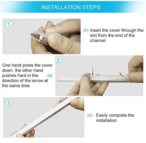 LightingWill Aluminum Channel 3.3ft/1Meter Silver U-Shape LED Diffuser With Milky White Cover, End Caps and Mounting Clips Aluminum Extrusion For LED Strip Lights U02