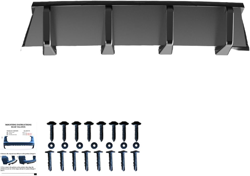 Oneway Rear Diffuser compatible with Volkswagen Tiguan II Standard/R-Line 2016-2020 - Gloss black