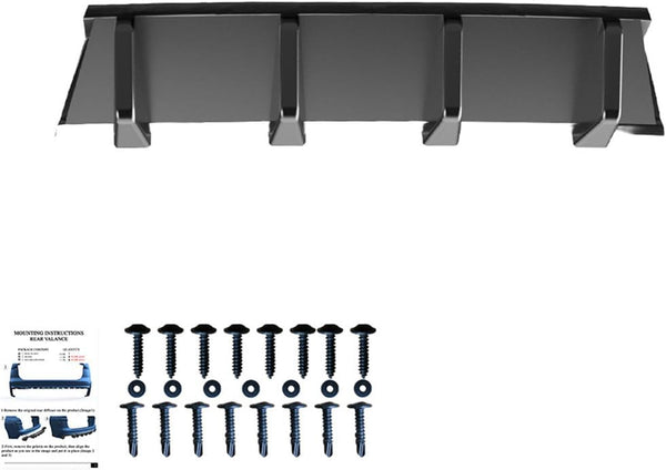 Oneway Rear Diffuser compatible with Volkswagen Tiguan II Standard/R-Line 2016-2020 - Gloss black