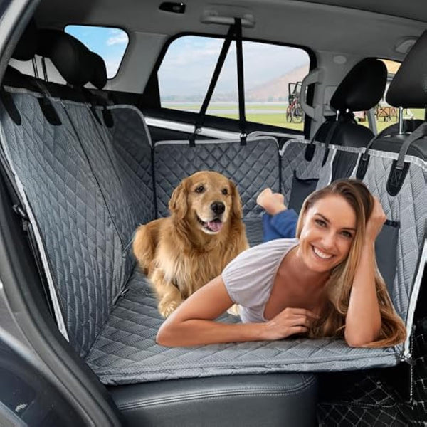 ANOSOSPECIAL Back Seat Extender,Dog Car Seat Cover,Waterproof Pet Hammock Travel Bed,Durable Camping Air Mattress,Non Inflatable Car Bed Mattress Easy Clean for SUV Truck (Grey)