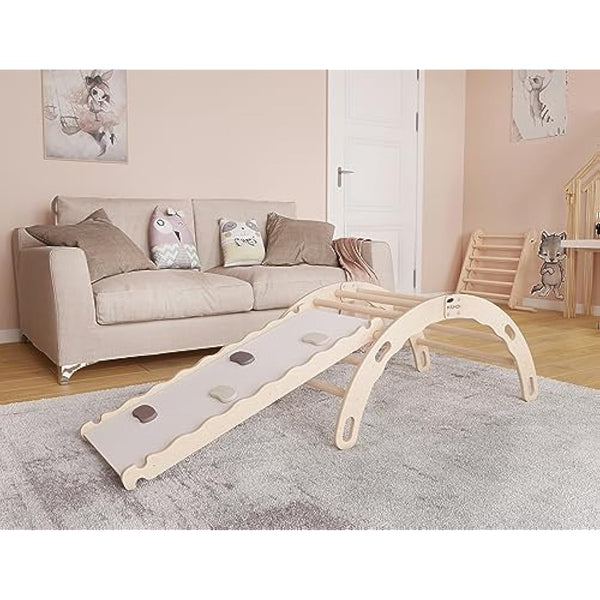 MAMOI® Indoor climbing frame for toddlers, Wooden baby gym, Play gym rocker toys made of wood for toddler, Rockers climbing frame