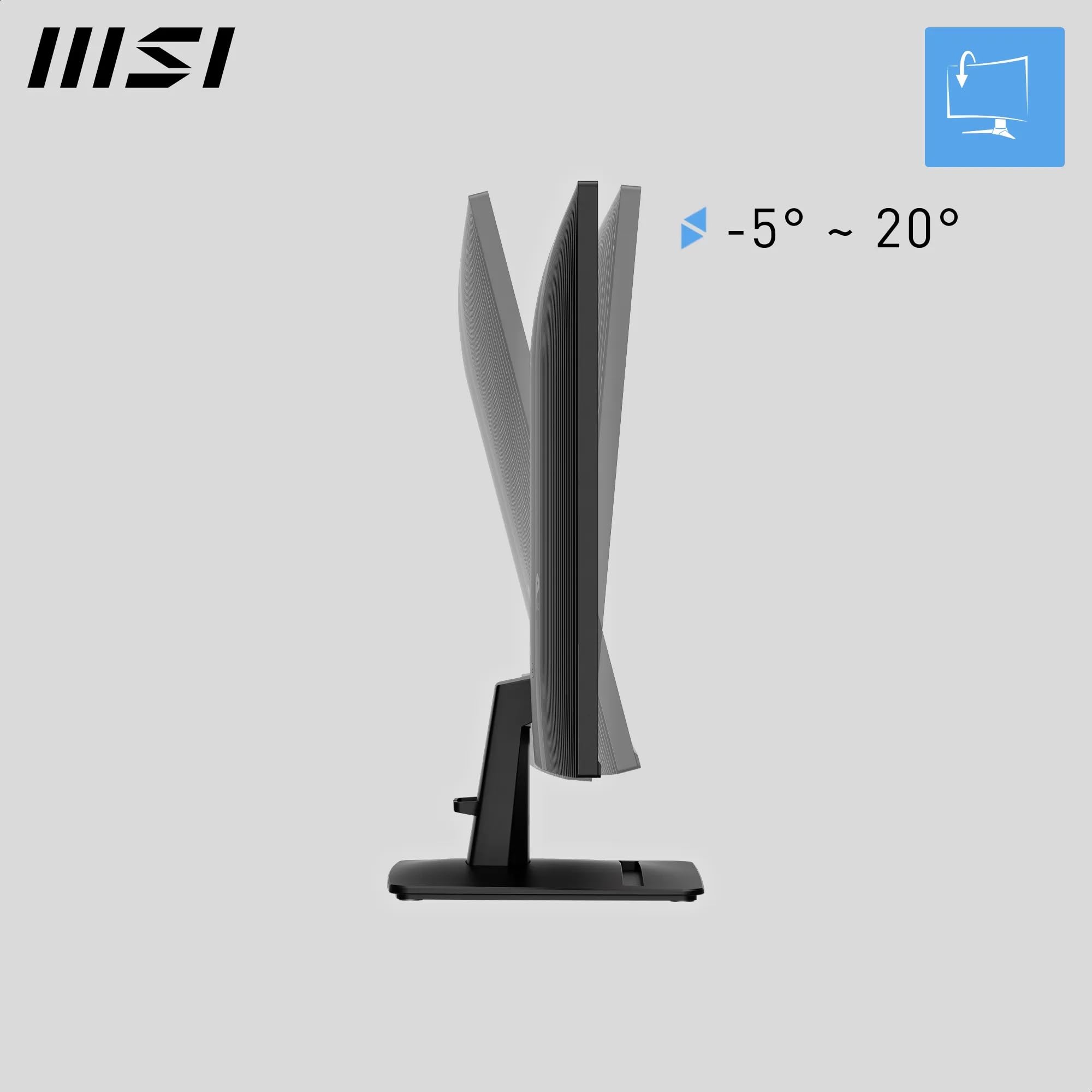 MSI PRO MP251 24.5 Inch Full HD Office Monitor - 1920 x 1080 IPS Panel, 100 Hz, Eye-Friendly Screen, Built-in Speakers, Tilt-Adjustable - HDMI 1.4b, D-Sub (VGA)