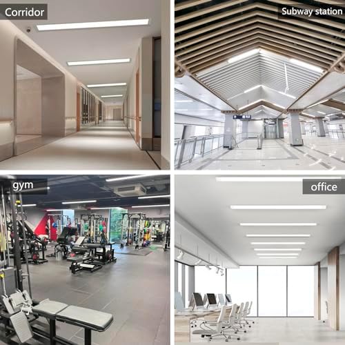 HUMIGA 5FT LED Batten Light, 50W Low Profile Wall Ceiling Surface Mounted Fitting, IP20 Slim Wide Tube Lighting for Office/Home/Shop/Workshop/Warehouse, Neutral White 4000K,2 Pack