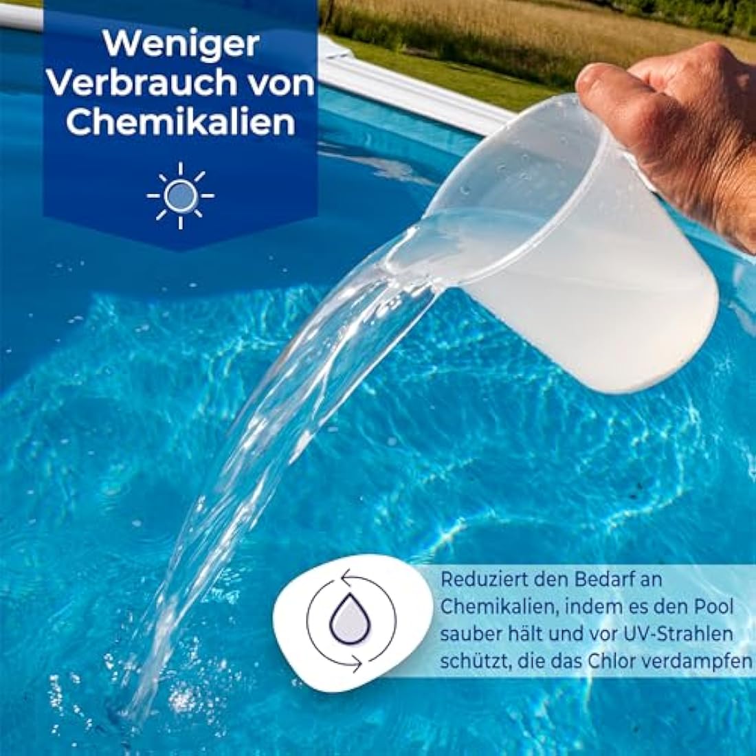 Gre CPROV Insulated Cover for Swimming Pools, Oval 730 x 375 cm blue