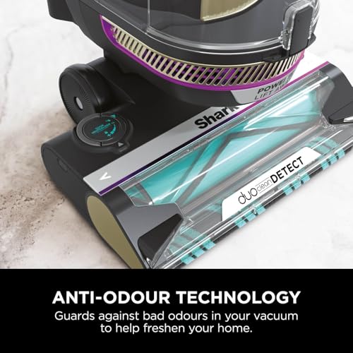 Shark PowerDetect Corded Upright Vacuum Cleaner, DuoClean Detect, Reverse Clean, Anti Hair Wrap Plus, Anti-Allergen, 8m Cord, 1.3L, Dusting Brush, Pet, Crevice, Multi Surface Tools & Bag, AZ3900UKTBK