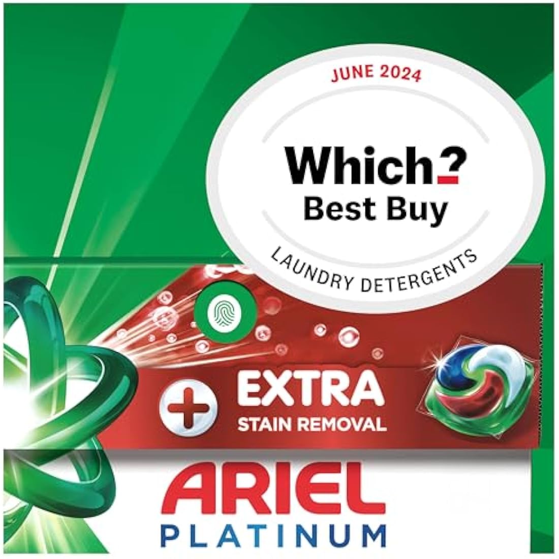 Ariel Platinum PODS®, Washing Liquid Laundry Detergent Capsules 76 (4x19) Washes, +Extra Stain Removal, Even Remove 7-Day Dried-In Stains