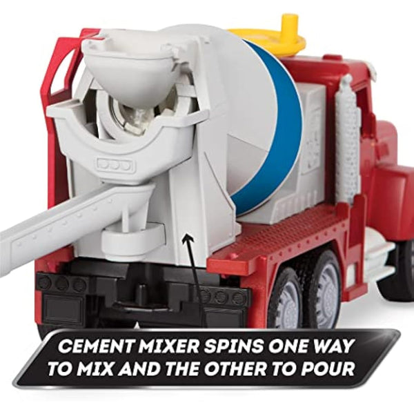 DRIVEN - Micro Cement Truck - Toy Truck with Cement Mixer and Crank - Trucks, Work Vehicles, and Construction Toys for Kids Aged 3+, Nylon/a, (Pack of 1)