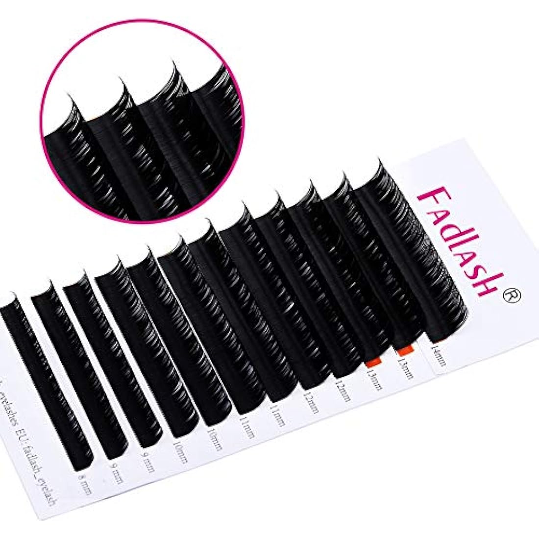 Fadlash Individual Classic Eyelash Extension 0.07mm D Curl 8-14mm Mixed Tray 1:1 Matte Black Professional Classic Individual Lashes