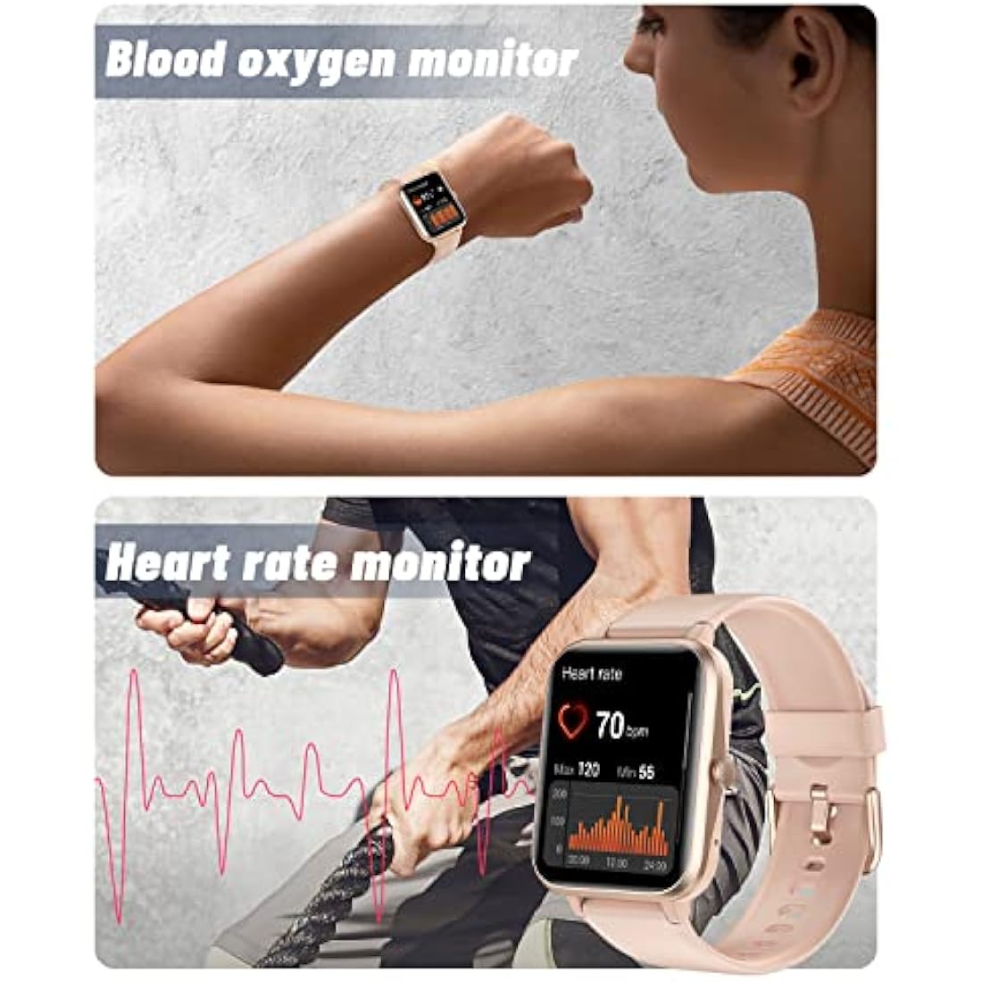 GRV Smart Watch Answer Dial Call,Smart Watches for Women Men with Heart Rate Monitor,Step Counter,Sleep Tracker,Sports Fitness Tracker Watch Call SMS Notification Smartwatch for Android iOS Phone