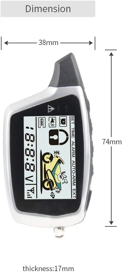 EASYGUARD EM212 2 Way Motorcycle Alarm system with LCD pager display rechargeable transmitter built in shock sensor & microwave sensor detecting DC12V