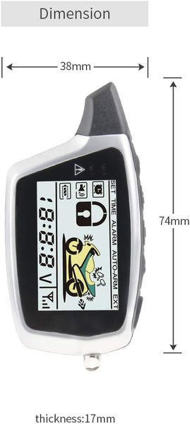 EASYGUARD EM212 2 Way Motorcycle Alarm system with LCD pager display rechargeable transmitter built in shock sensor & microwave sensor detecting DC12V