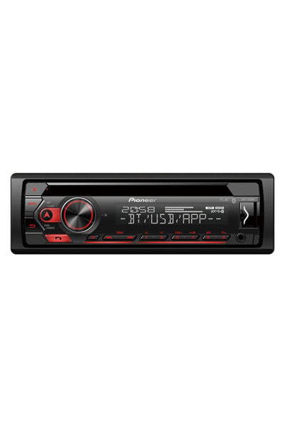 Pioneer DEH-S320BT 1-DIN CD Tuner with Bluetooth, USB, Spotify, Pioneer Smart Sync App and compatible with Android devices.