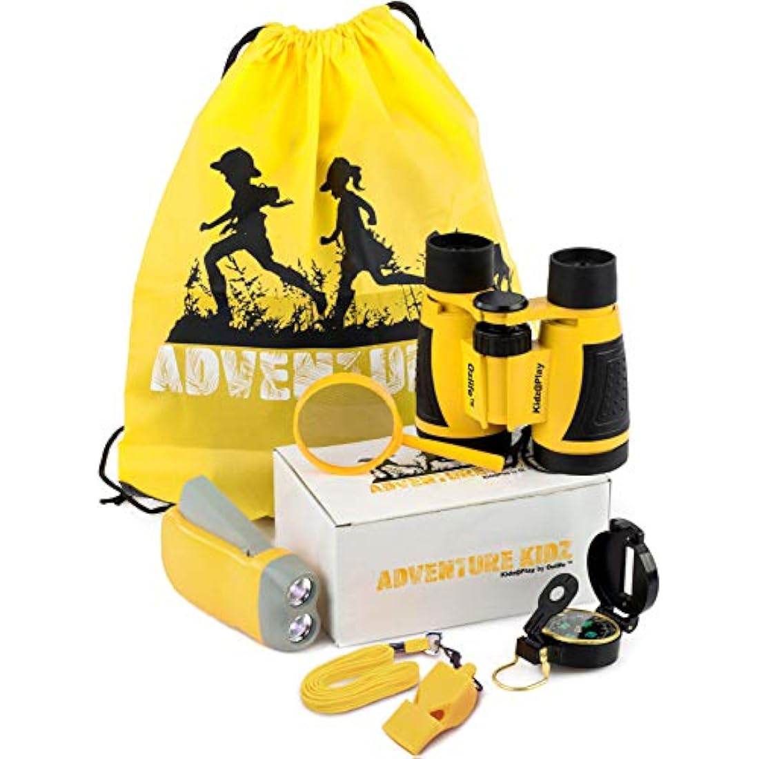 Adventure Kidz Outdoor Exploration Kit, Children’s Binoculars, Flashlight, Compass, Fox Whistle, Magnifying Glass, Backpack. Great Gift Set for Educational, Pretend Play, Ages 3-9 Boys Girls
