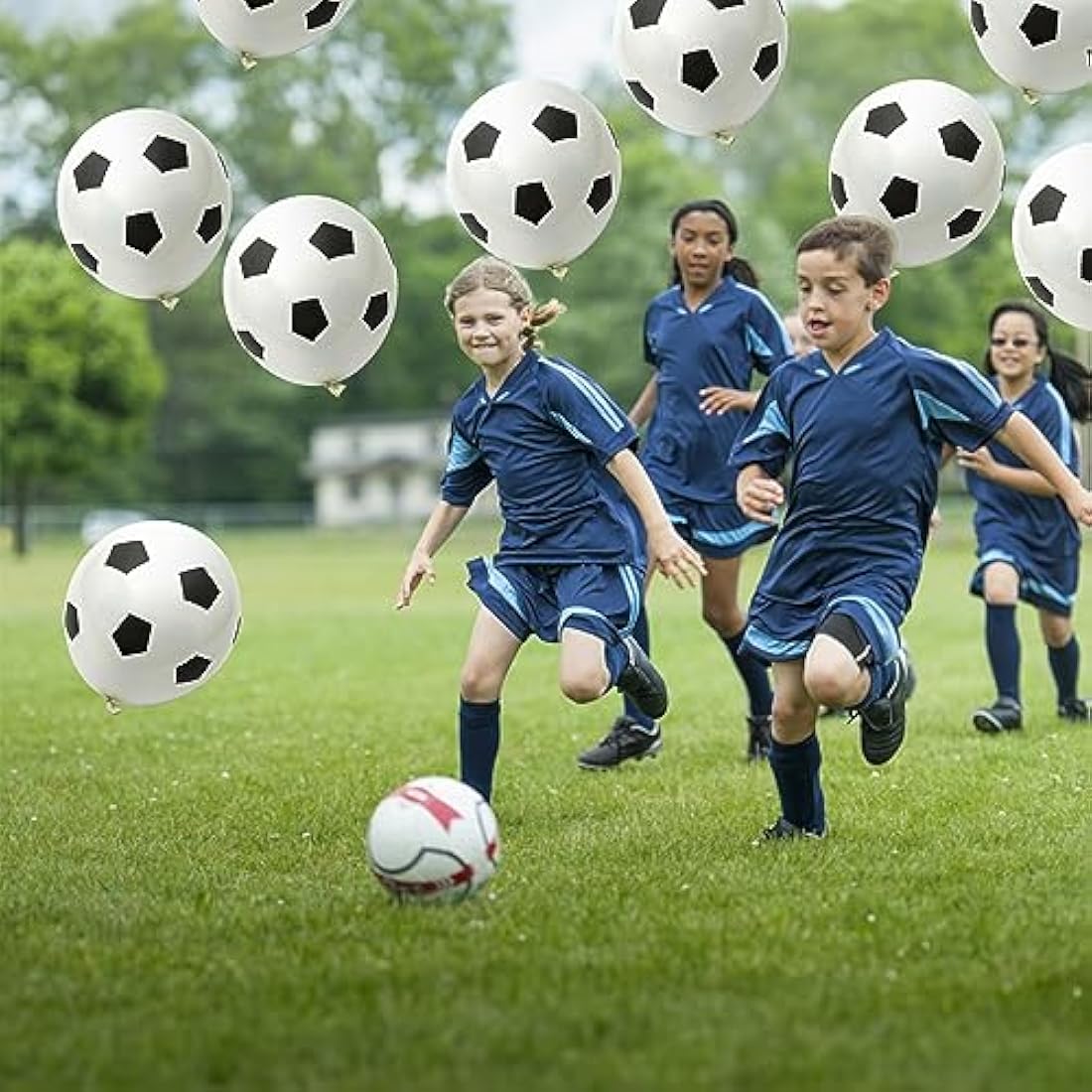 35 Pcs Football Balloons - Black & White Latex Birthday Balloons for Boys, Party Decor Supplies for Football Lovers