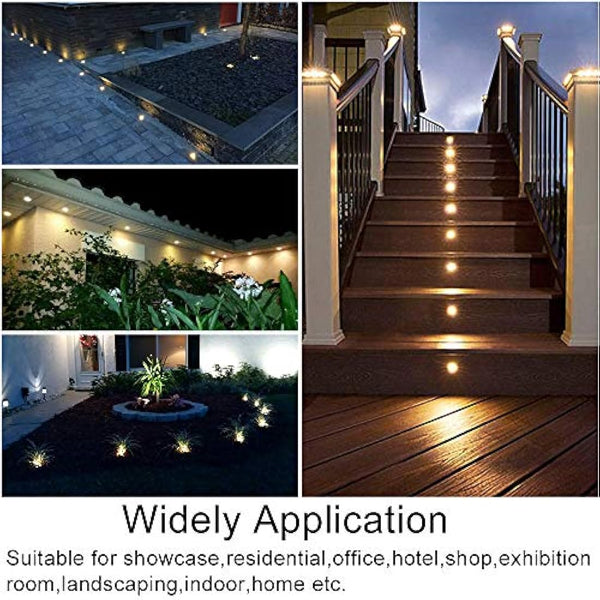 GEYUEYA Home Warm White Decking Lights, φ30mm LED Deck Lights 12V 0.6W IP67 Waterproof, Led Plinth Light for Terrace/Patio/Path/Wall/Garden/Decoration - 20 Packs