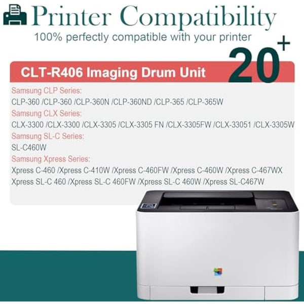 HenceBuy CLT-R406 Drum Unit for Samsung R406 CLT-R406/SEE CLP-360 CLP-365 CLX-3305 CLX-3300 SL-C430 Xpress C480fw C480w C430w C460w C460fw C410w C-460 C-480 SL-C467W C-467W C-460FW SL-C 460W Printer