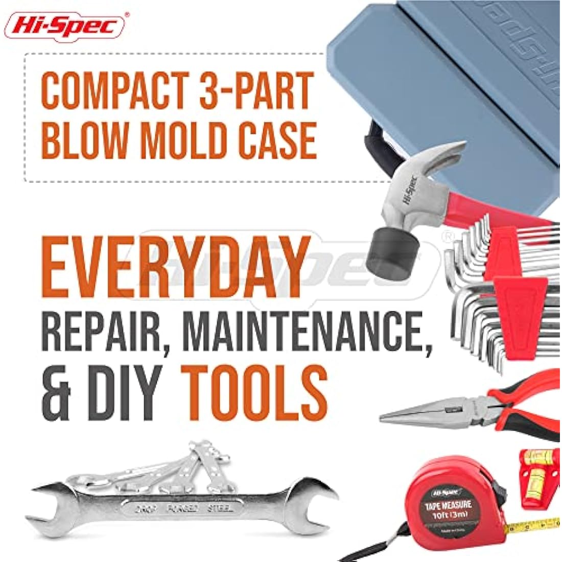 Hi-Spec 73pc Complete Household Tool Box – Essential Kit with Hand Tools for Mechanics, Home, Office Repairs, General Maintenance & DIY Projects